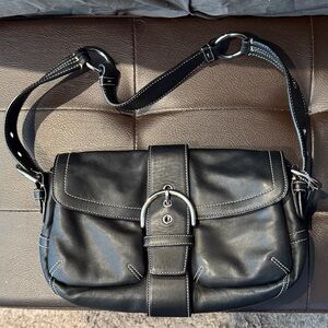 Coach Black Leather Shoulder Bag